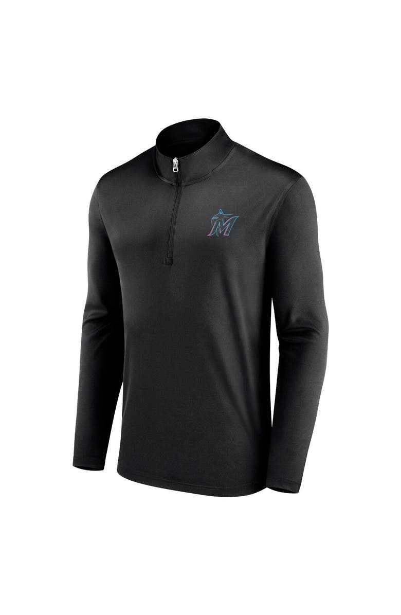 FANATICS Men's Black Miami Marlins Underdog Mindset Quarter-Zip Jacket, Alternate, color, Black