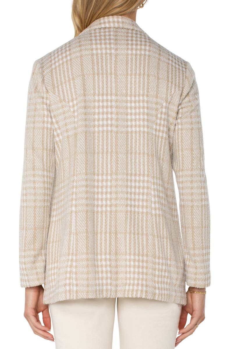 Liverpool Los Angeles Plaid Boyfriend Blazer, Alternate, color, Cream Tan Plaid