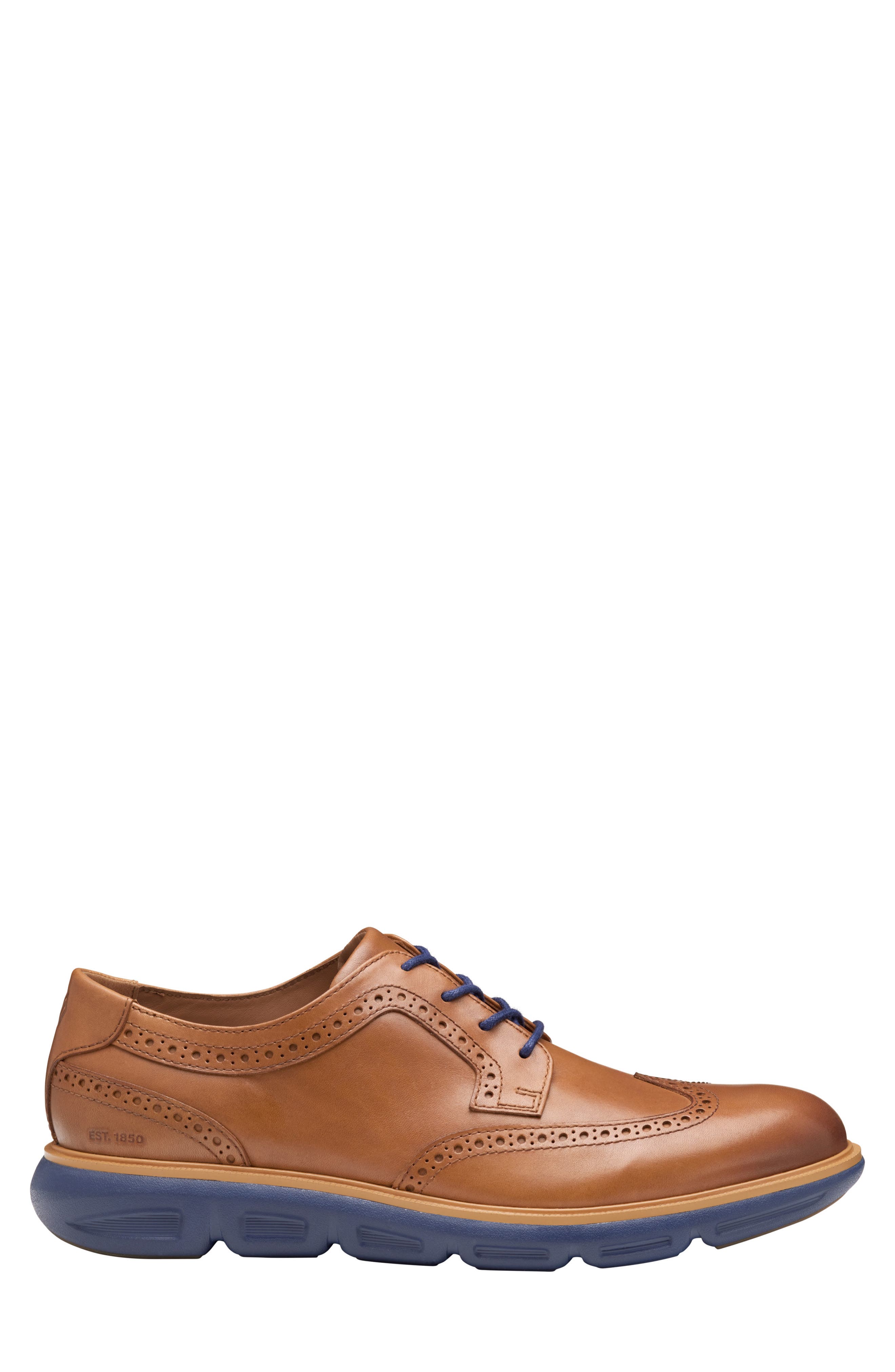 Johnston & Murphy Larkin Wingtip Derby, Alternate, color, Tan Italian Calfskin