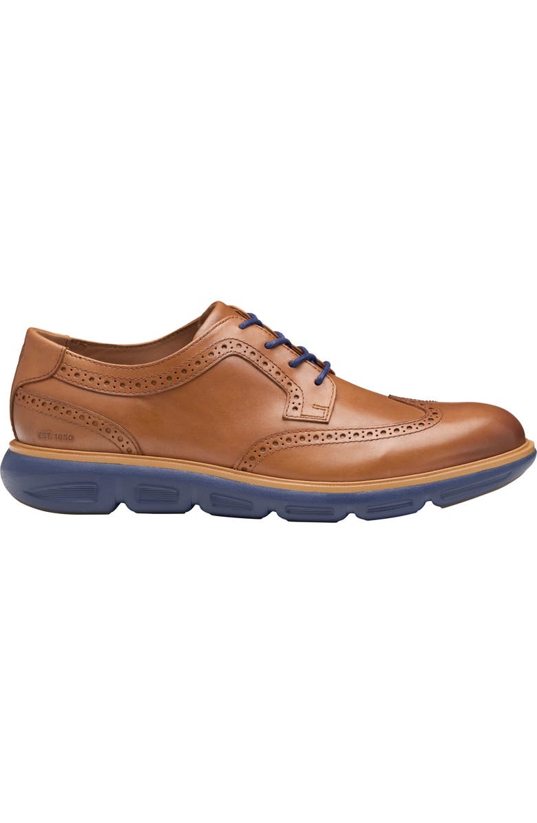 Johnston & Murphy Larkin Wingtip Derby, Alternate, color, Tan Italian Calfskin