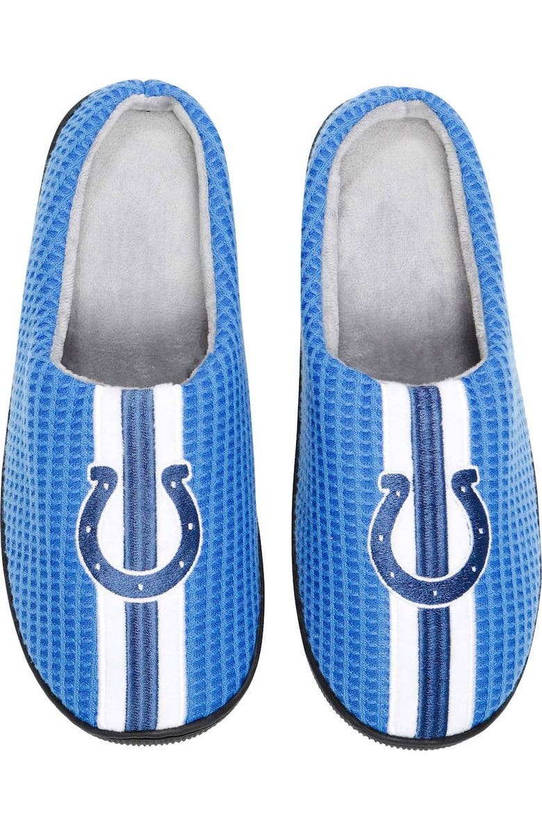 FOCO Men's FOCO Royal Indianapolis Colts Team Stripe Memory Foam Slide Slippers, Main, color,