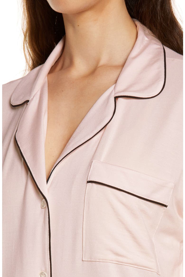 Gisele Jersey Knit Sleep Shirt, Alternate, color, SORBET/BLACK