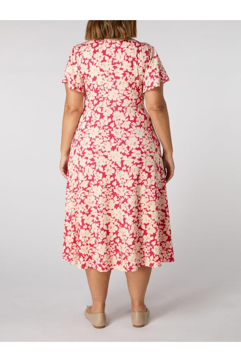 Floral Print Flutter Sleeve Wrap Dress, Alternate, color, Print