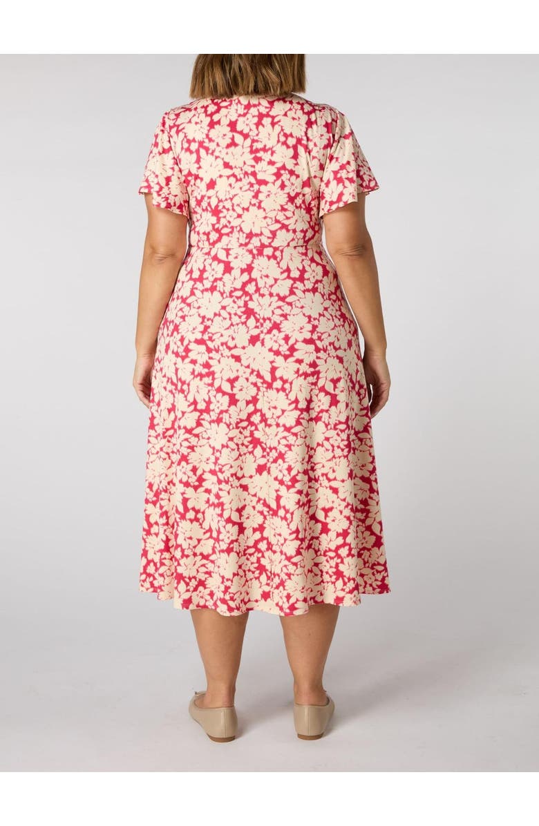 Live Unlimited Floral Print Flutter Sleeve Wrap Dress, Alternate, color, Print