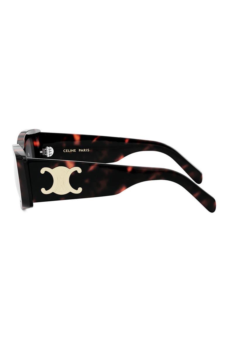 Triomphe 53mm Rectangular Sunglasses, Alternate, color, DARK HAVANA / SMOKE