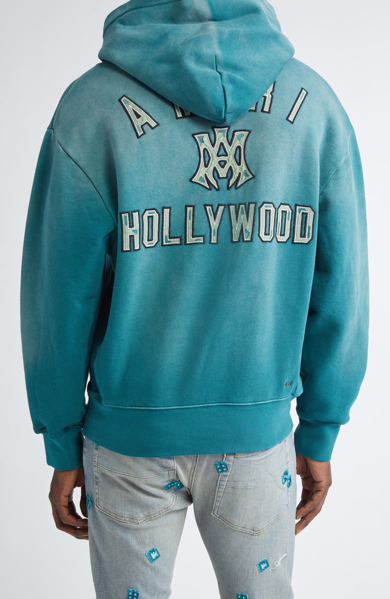 AMIRI MA Hollywood Oversize French Terry Hoodie, Alternate, color, Evergreen