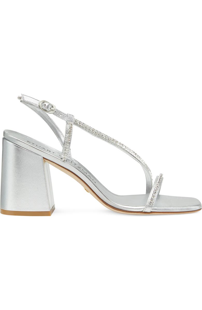 Stuart Weitzman Soiree Crystal 85 Block Sandal, Alternate, color,