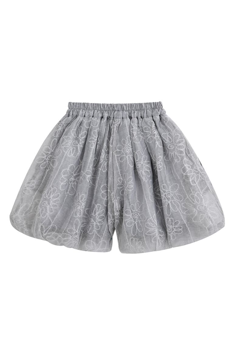 Floral Embroidered Short Set, Alternate, color, Grey