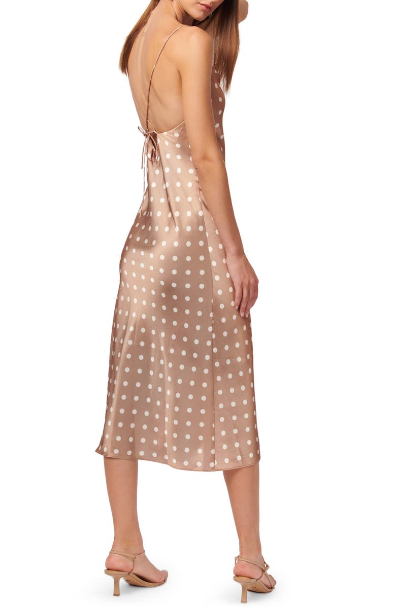 CAMI NYC Myla Satin Slipdress, Alternate, color, Macadamia Dot
