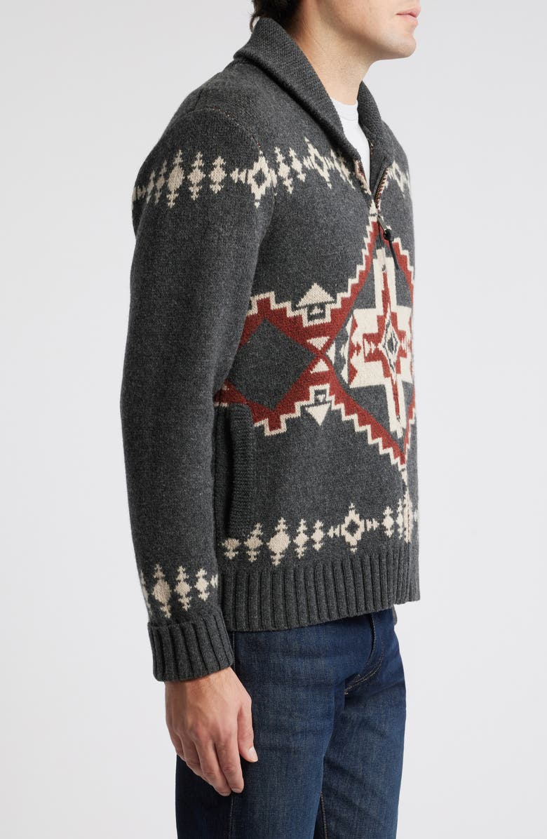 Pendleton Four Corners Lambswool Zip Cardigan, Alternate, color, 