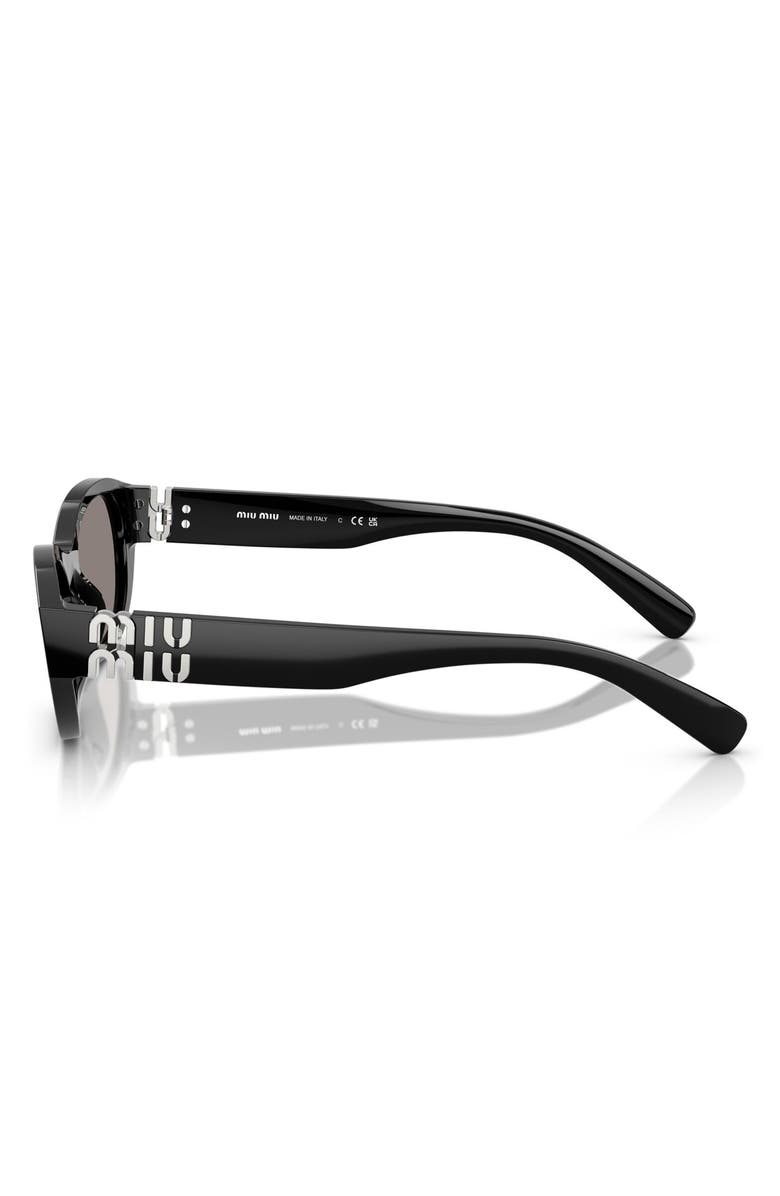 Miu Miu 53mm Irregular Sunglasses, Alternate, color, Black / Dark Grey
