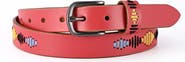OLD TREND Boho Genuine Leather Stitched Perforated Detail Belt