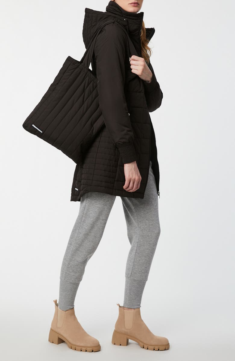 Bernardo Water Resistant Puffer Hooded Jacket & Tote, Alternate, color,