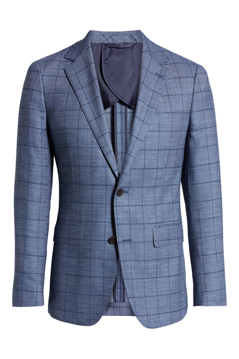 Jetsetter Slim Fit Stretch Wool Blazer, Alternate, color, BLUE WINDOWPANE