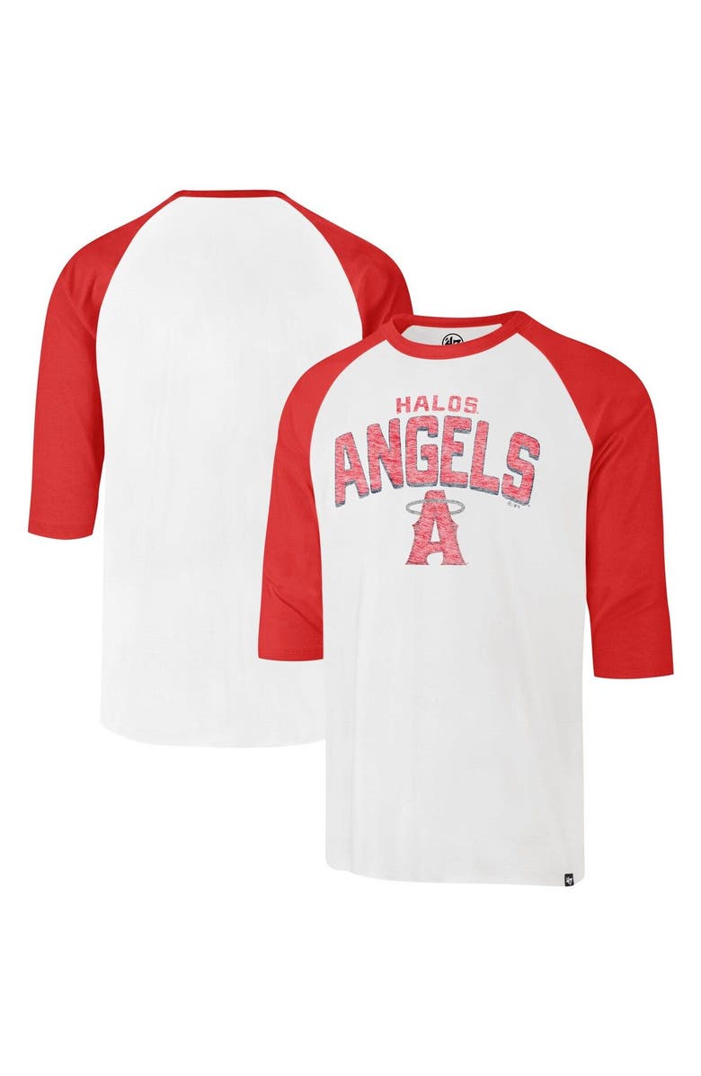 '47 Men's '47 Cream Los Angeles Angels City Connect Crescent Franklin Raglan Three-Quarter Sleeve T-Shirt, Main, color, 