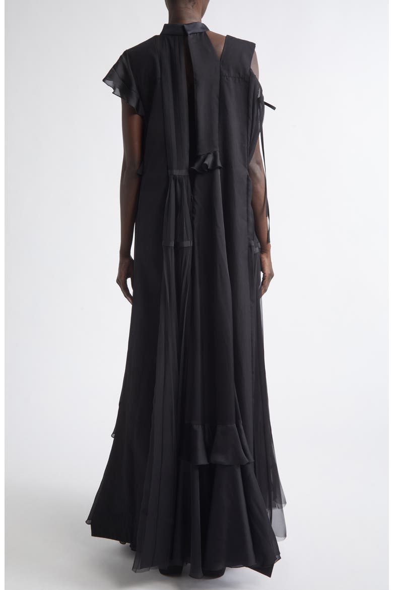 Mixed Media Maxi Dress, Alternate, color, BLACK
