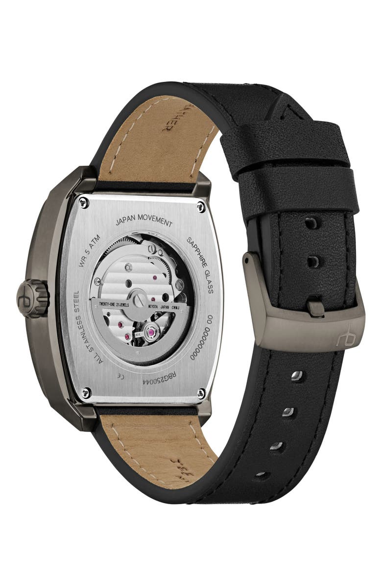 rag & bone Automatic Leather Strap Watch, 41mm, Alternate, color,