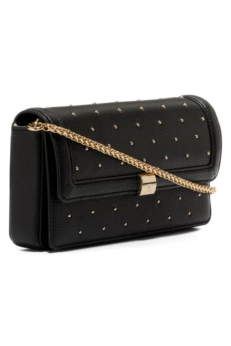 Daniella Leather Wallet on a Chain, Alternate, color, BLACK STUDS