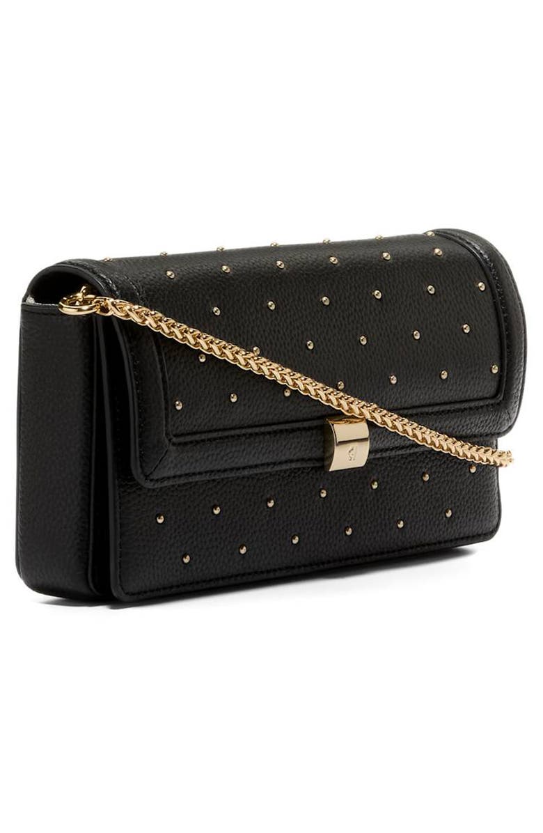 Cole Haan Daniella Leather Wallet on a Chain, Alternate, color, Black Studs