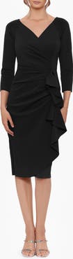 Xscape Evenings Ruffle Scuba Knit Cocktail Dress