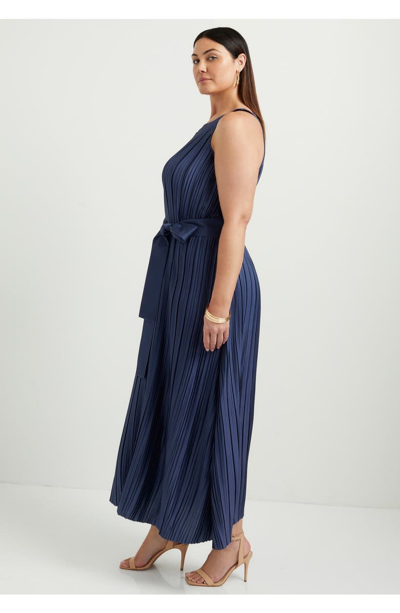 June + Vie Pleated Halter Maxi Dress, Alternate, color, Bold Red