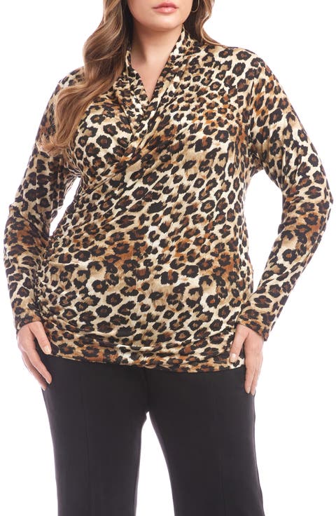 Crossover Shirred Jersey Top (Plus)