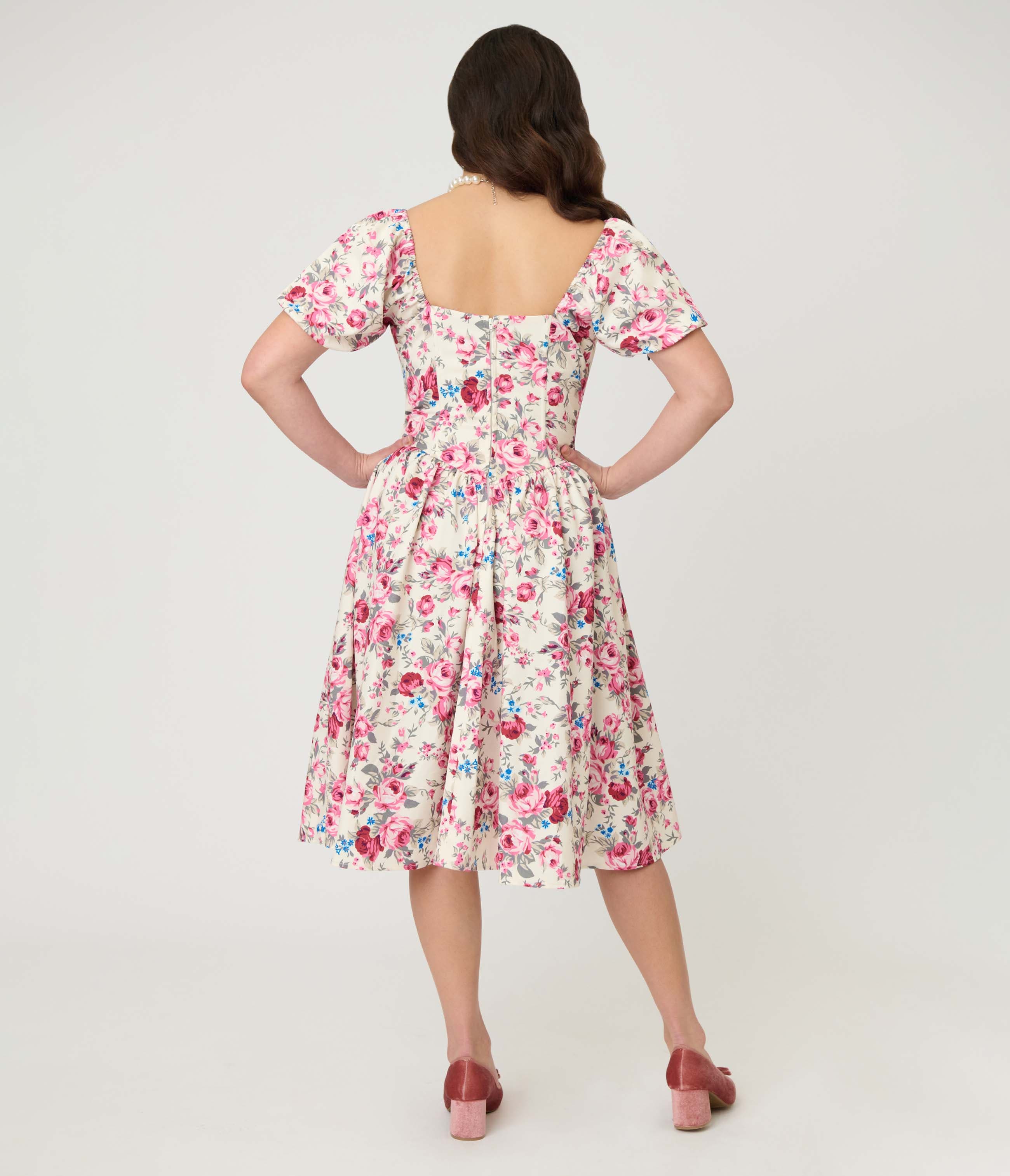 Puff Sleeve Swing Dress - image 2