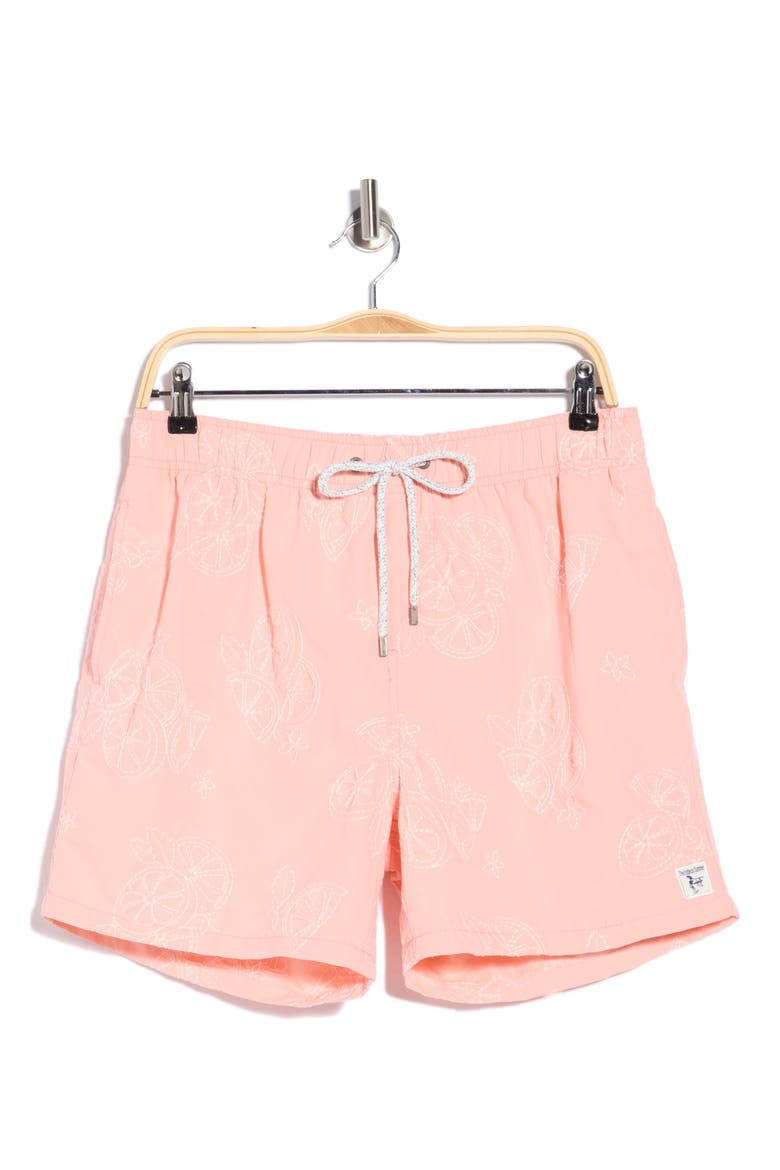 Embroidered Orange Swim Trunks, Alternate, color, ORANGE