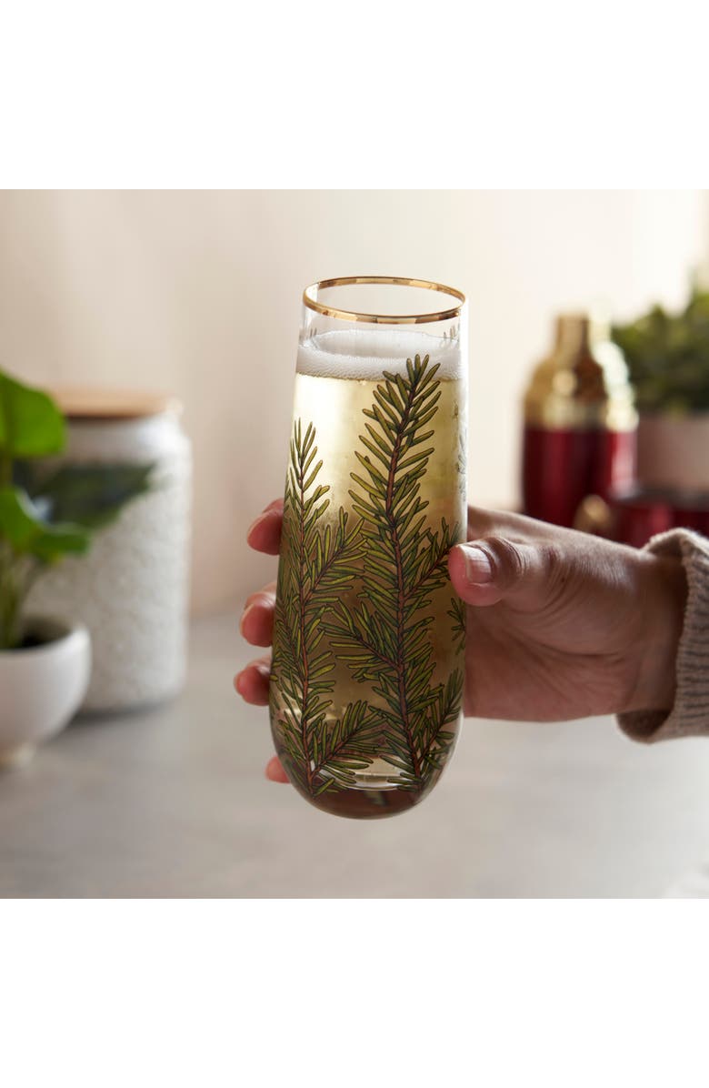 TWINE Woodland Stemless Champagne Flutes Set of 2, Alternate, color,