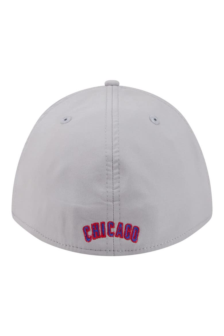 Men's New Era Gray Chicago Cubs Patch 39THIRTY A-Frame M-Crown Perforated Flex Hat, Alternate, color, Gray