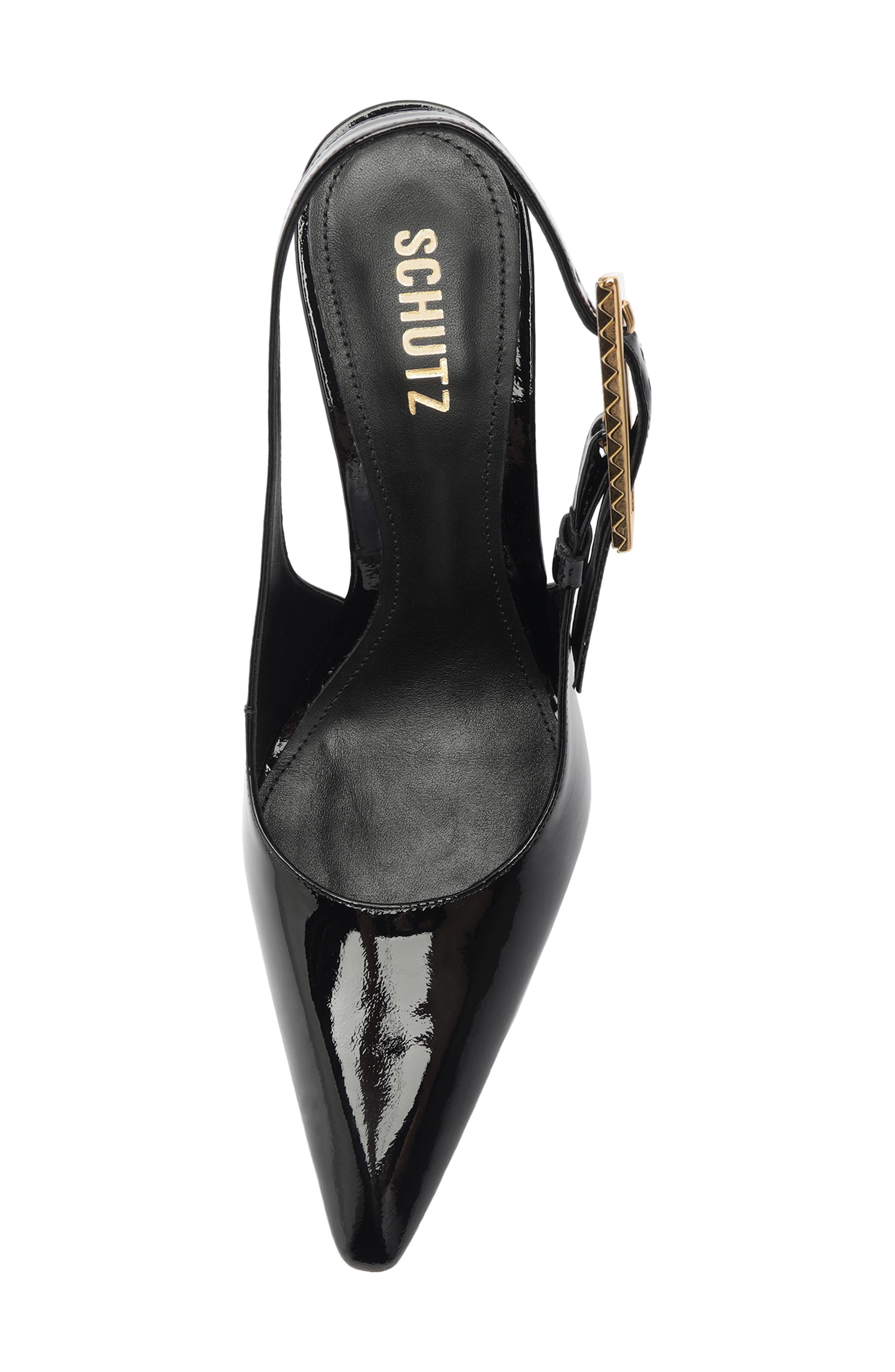Schutz Ciara Slingback Pointed Toe Pump, Alternate, color, Black
