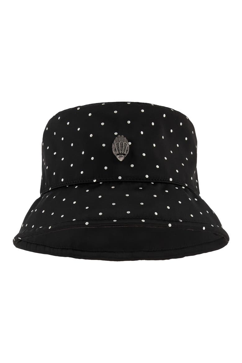 Studded Reversible Nylon Bucket Hat, Main, color, BLACK