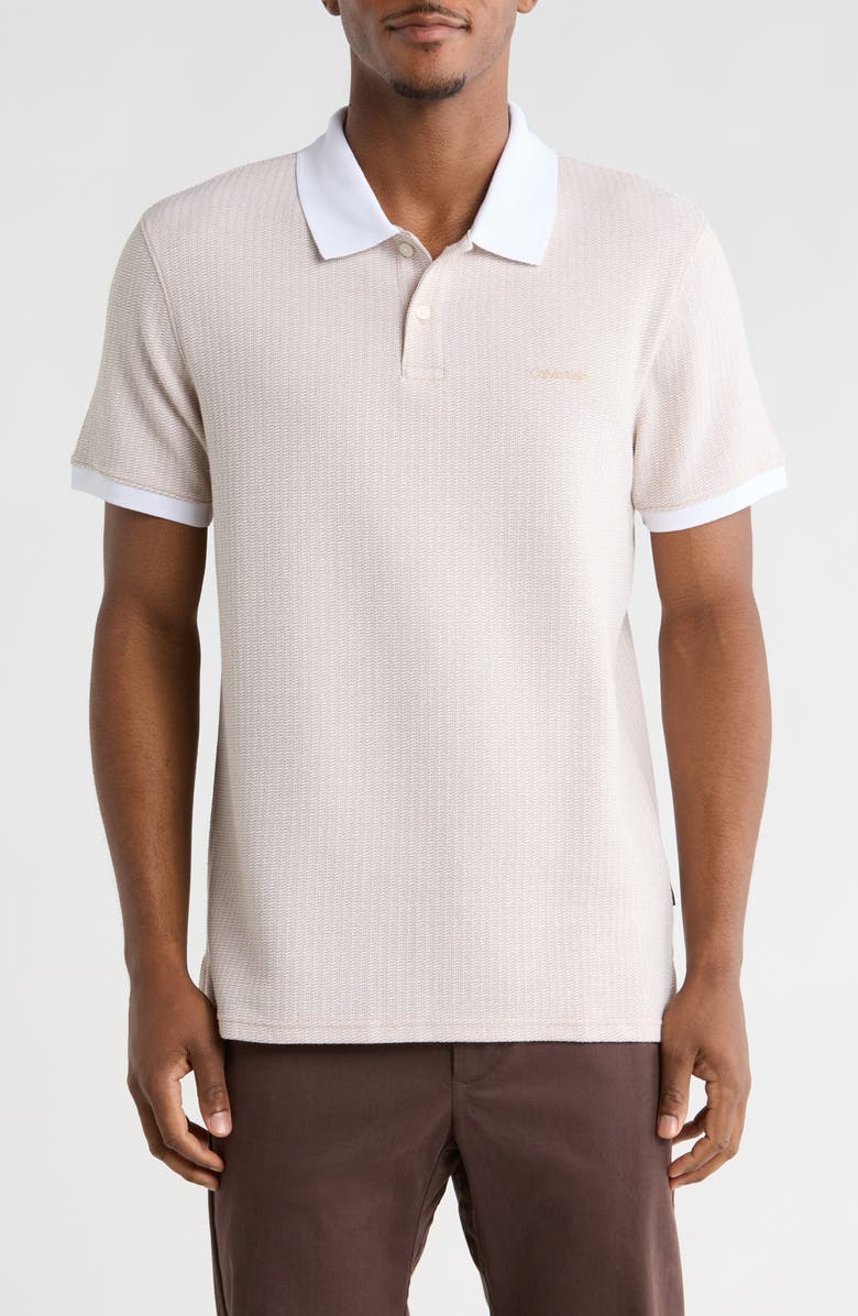 Calvin Klein Diagonal Ottoman Polo, Main, color, White Pepper