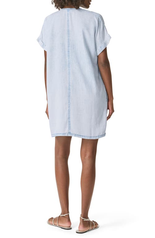 Splendid Lauren Chambray Shift Dress In Bleached Indigo