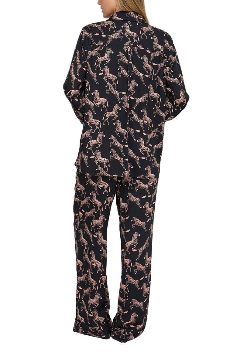 Lily and Lionel London Evie Long Sleeve Print Pajama Set, Alternate, color, Black Zebra Print