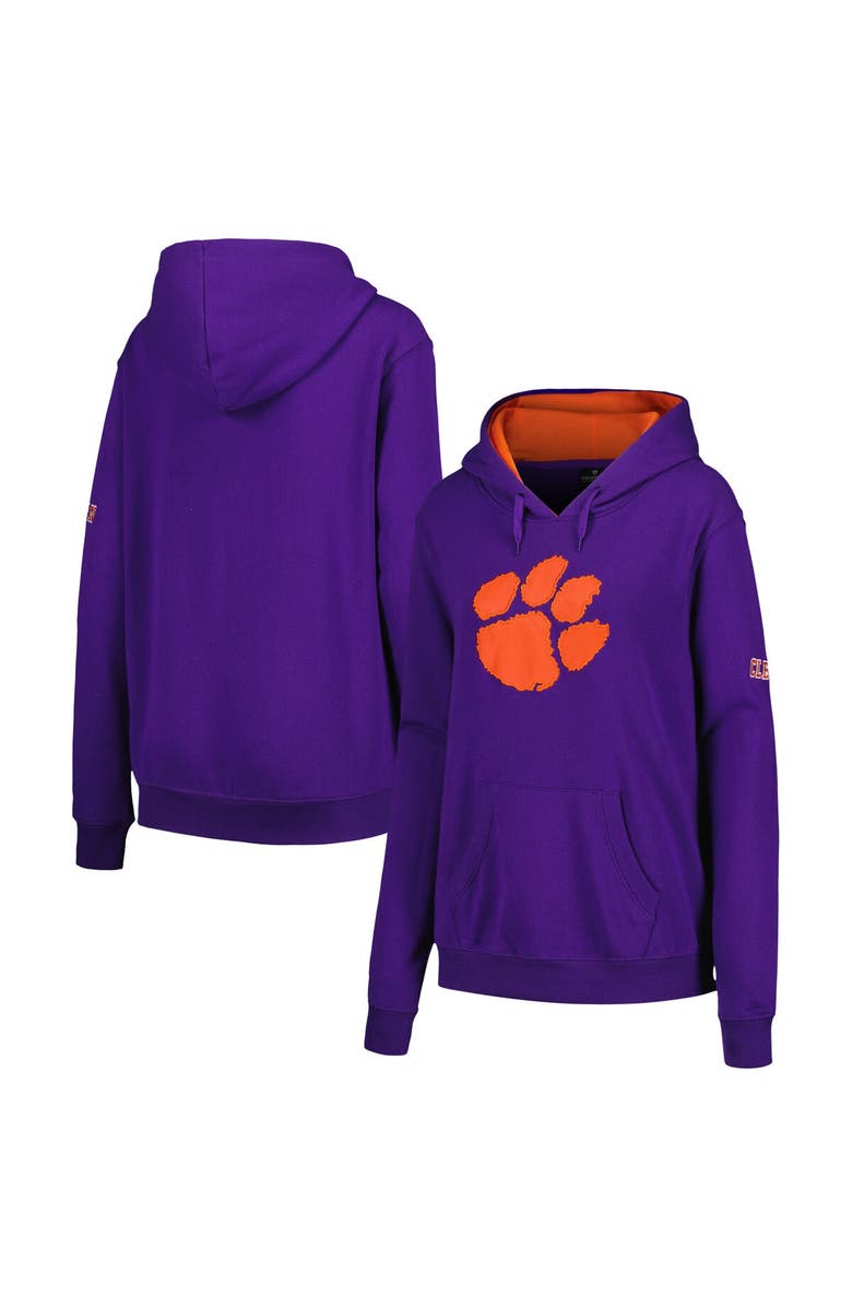 STADIUM ATHLETIC Women's Stadium Athletic Purple Clemson Tigers Big Logo Pullover Hoodie, Main, color, Purple