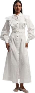 Karen Millen Cotton Studded Maxi Shirt Dress