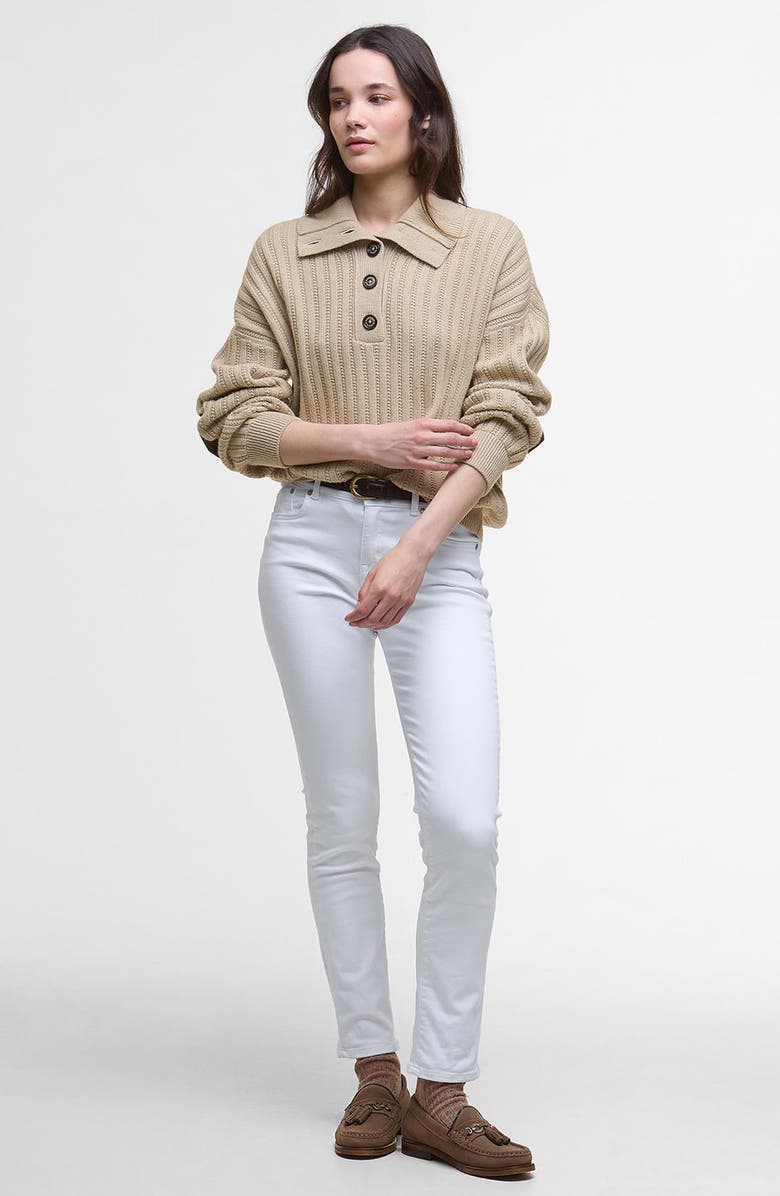 Barbour Norham Cotton & Wool Polo Sweater, Alternate, color, Oatmeal