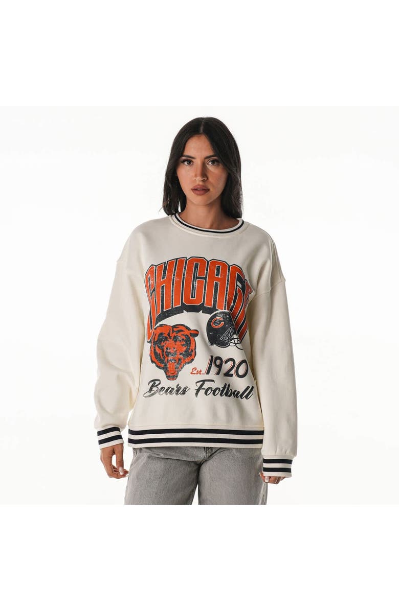THE WILD COLLECTIVE Women's The Wild Collective Cream Chicago Bears Oversized Vintage French Terry Sweatshirt, Main, color,