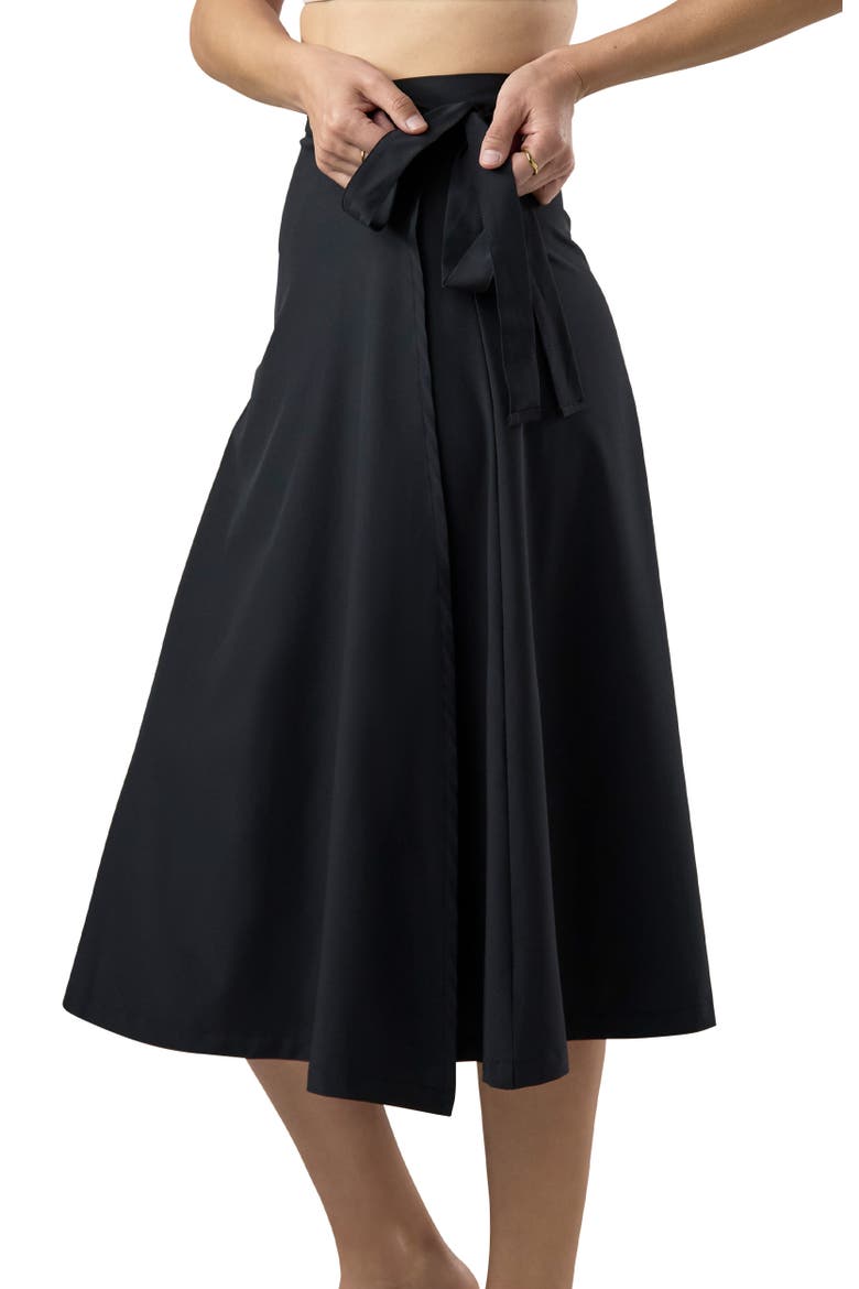 UPF Sun Wrap Skirt, Alternate, color, Black