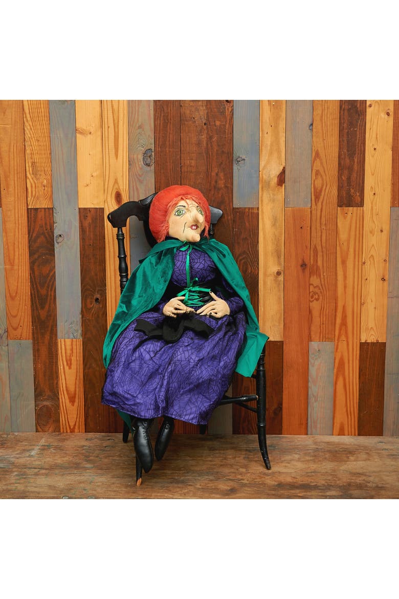 Endora Carnival Witch Halloween Joe Spencer Gathered Traditions Figurine, Alternate, color, Purple