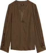 Zadig & Voltaire Torny Satin Split Neck Top