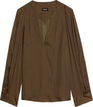 Zadig
Voltaire Torny Satin Split Neck Top