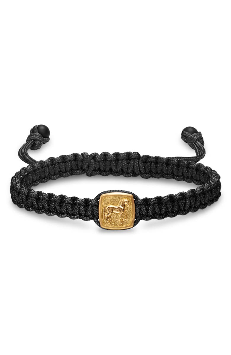 David Yurman Petrvs Horse Station Bracelet, Main, color, Black