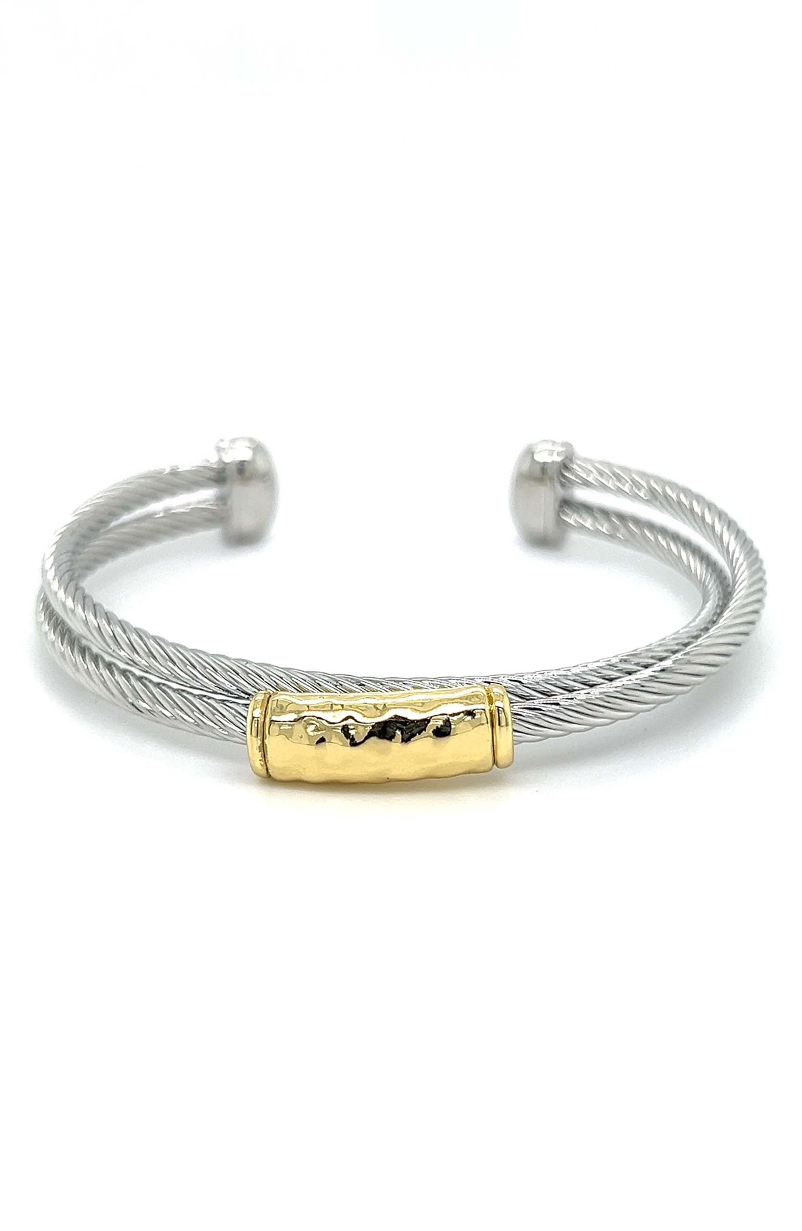 Juvell Hammered Bar Twisted Cable Bracelet