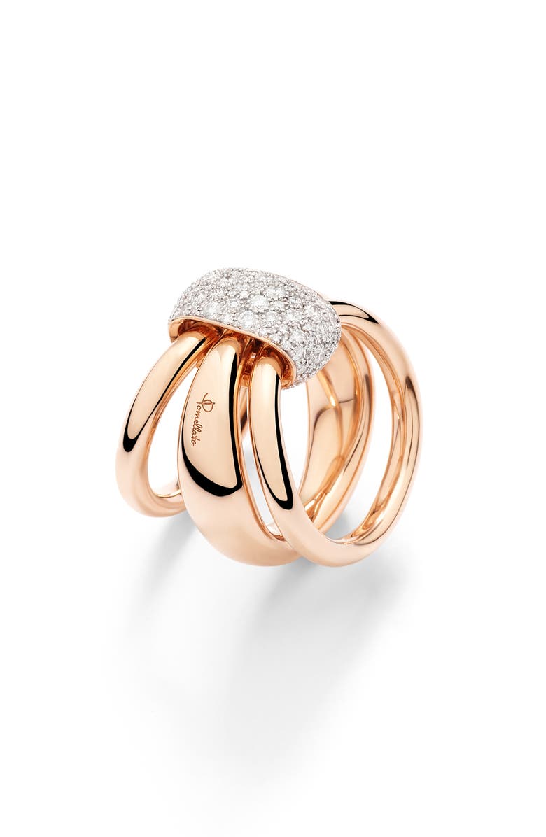 Pomellato Together Diamond Pavé Ring, Alternate, color, Rose Gold/ Diamond