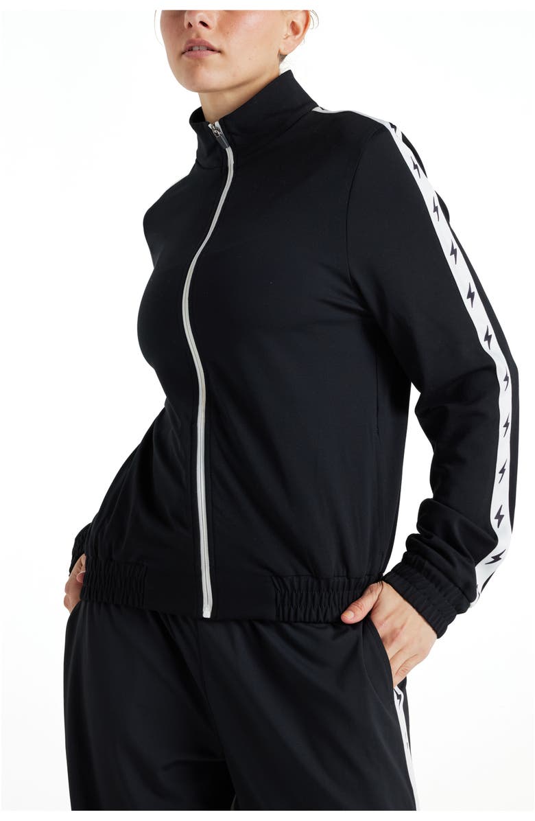 ELECTRIC YOGA Bolt Track Jacket, Alternate, color, Black/White