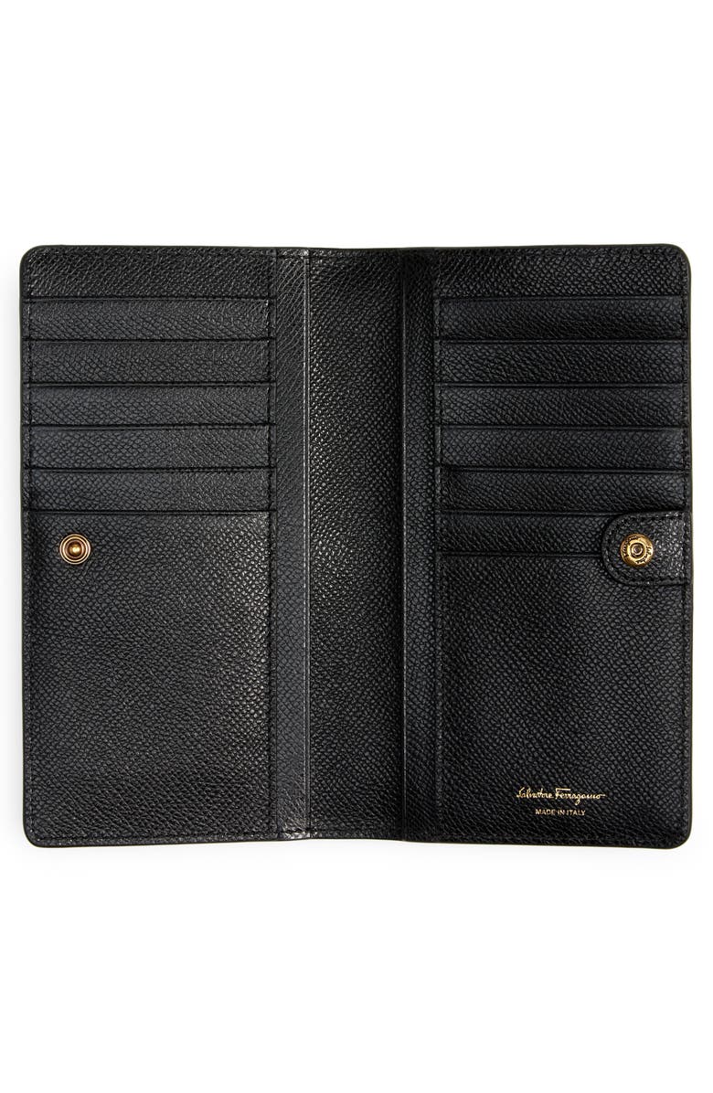 FERRAGAMO Gancini Continental Wallet, Alternate, color, Nero