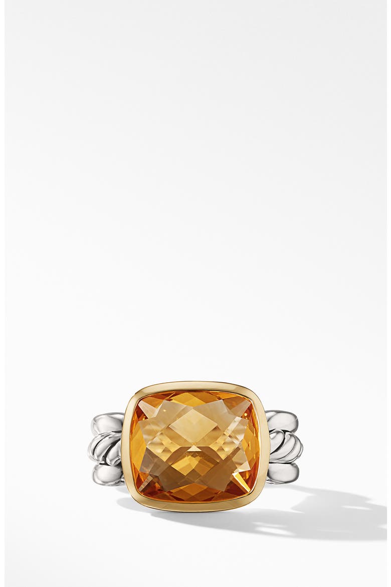 Wellesley Link Statement Ring with 18K Gold, Alternate, color, SILVER/ CITRINE