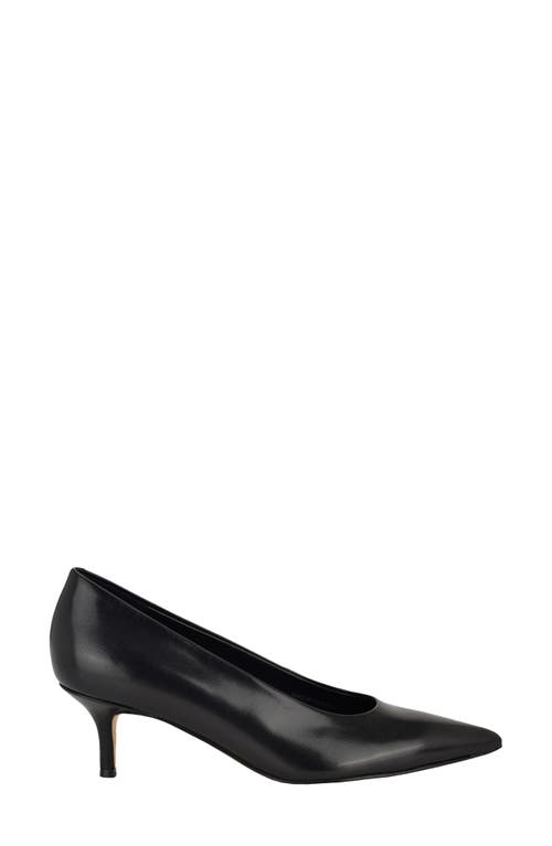 Calvin Klein Voneta Pointed Toe Kitten Heel Pump In Black
